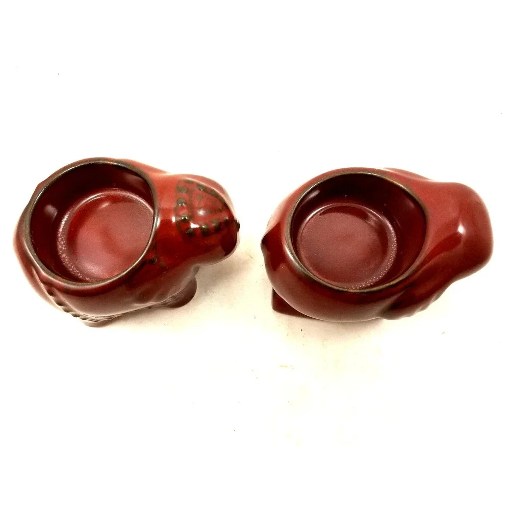 PartyLite Elephant Votive Candle Holder Brown Ceramic Tea Light Home Décor